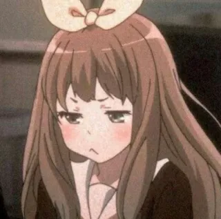 😖 Anime, Mädchen, Süß, Cartoon, Manga, Schleife telegram sticker