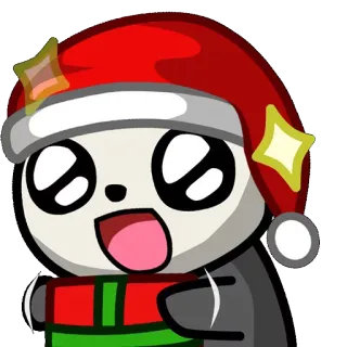🎁 desenho animado, panda, natal, presente, presente, feriado telegram sticker