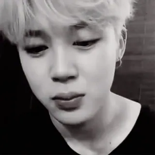 🥺 Jimin kpop, jimin, bts, ídolo, cantante, blanco y negro telegram sticker