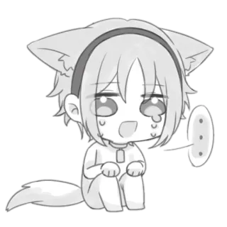 🥲 Anime, Gato, Lindo, Kawaii, Animal, Chibi telegram sticker