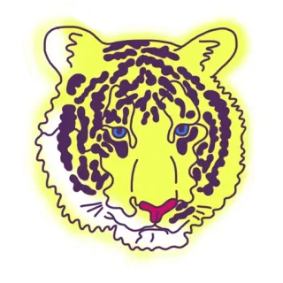 😼 harimau, binatang, satwa liar, stiker, kartun, kuning, kucing besar telegram sticker