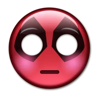 😳 Deadpool emoji, red, mask, marvel, superhero telegram sticker