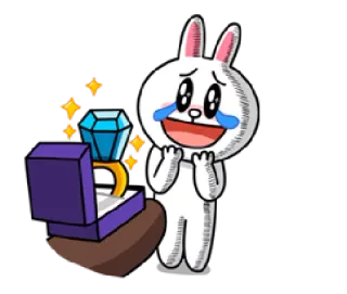 💍 rabbit, ring, diamond, happy, wedding, marriage, love, proposal telegram sticker