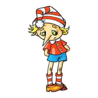 🤥 Pinocchio Pinóquio, desenho animado, ilustração, conto de fadas, personagem, menino de madeira telegram sticker