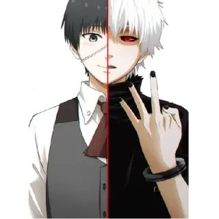 😎 Kaneki Ken Tokyo Ghoul Anime, Manga, Tokyo Ghoul, Ken Kaneki, Ghoul, Immagine divisa telegram sticker