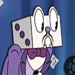 ☹️ King Dice Cuphead king dice, cuphead, cartoon, bösewicht, würfel, charakter telegram sticker