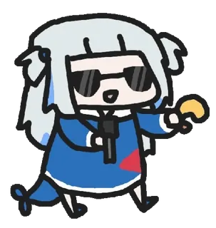 🐱 Gawr Gura Anime, VTuber, Gawr Gura, Hai, Süß, Cartoon telegram sticker