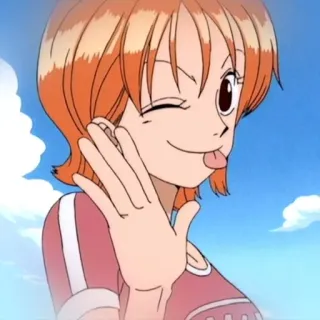 😋 Nami One Piece Аниме, Нами, Ван Пис, Мультфильм, Персонаж, Подмигивание telegram sticker