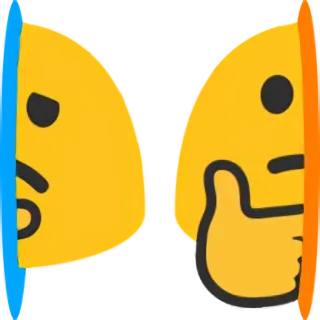 🤔 emoji, thumbs up, pensive telegram sticker