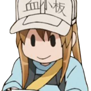 😇 Platelet Cells at Work! 血小板 Anime, Cells at Work, Plaqueta, Fofo, Mangá telegram sticker