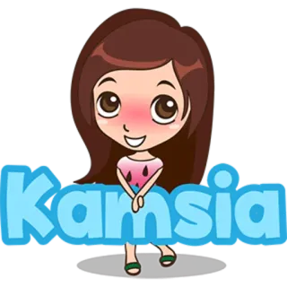 😉 Kamsia desenho animado, menina, fofa, adesivo, Kamsia telegram sticker
