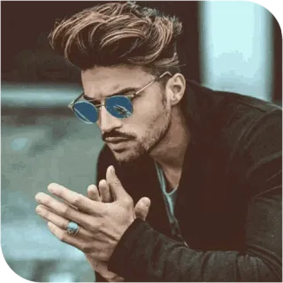 📎 man, sunglasses, portrait, fashion, style, model telegram sticker