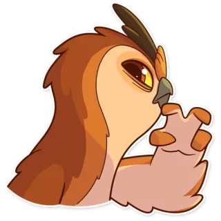 😑 burung hantu, burung, hewan, lucu, kartun, stiker telegram sticker