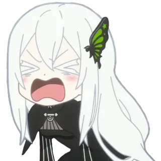 😫 Echidna Re:Zero Anime, Personaje, Chica, Equidna, Triste, Llorando whatsapp sticker