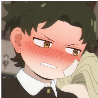 💶 anime, cartone animato, ragazzo, arrossire, faccia, ritratto telegram sticker