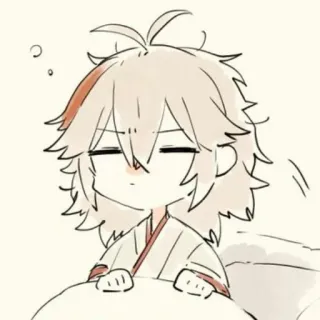😇 Kaedehara Kazuha Genshin Impact animé, endormi, chibi, mignon, Genshin Impact telegram sticker