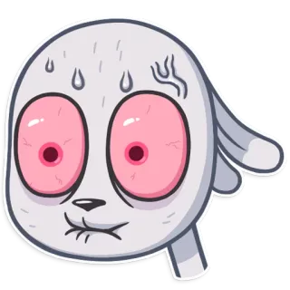 🤐 アニメ, 動物, 目, 赤い目, 汗, ドラッグ telegram sticker