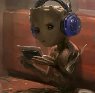 🌴 Groot Guardians of the Galaxy Groot, tai nghe, trò chơi điện tử, Marvel, Vệ binh dải ngân hà, Groot con, dễ thương telegram sticker