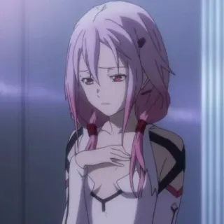 🍒 Inori Yuzuriha Guilty Crown anime, dziewczyna, Inori, Guilty Crown, postać, różowe włosy, czerwone oczy telegram sticker