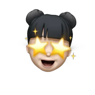 👧 Эмодзи, Лицо, Звёздные глаза, Мультфильм, Аватар telegram sticker