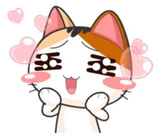 😍 gato, corações, amor, fofo, kawaii, adesivo, emoji telegram sticker