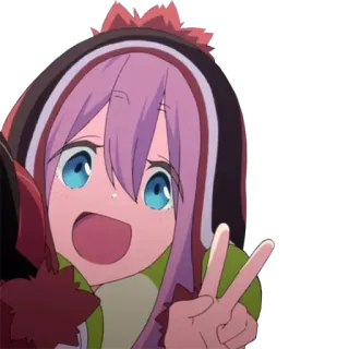 ✌️ anime, girl, peace, cartoon, character telegram sticker