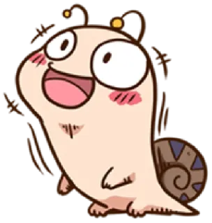 😃 schnecke, cartoon, süß, fröhlich, tier telegram sticker