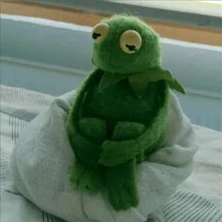 🐸 Kermit Kermit o sapo, Muppets, Fantoche, Verde, Sapo, Sentado whatsapp sticker