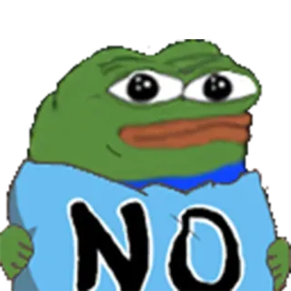 🙅‍♂️ Pepe the Frog NO pepe, 青蛙, 表情包, 不, 网络迷因 telegram sticker