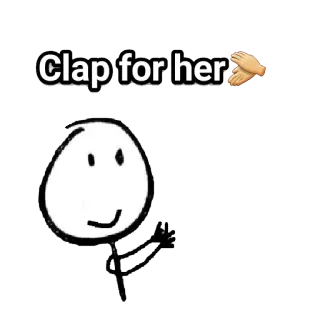👏 Clap for her 막대기 인간, 박수, 축하, 박수, 환호 telegram sticker