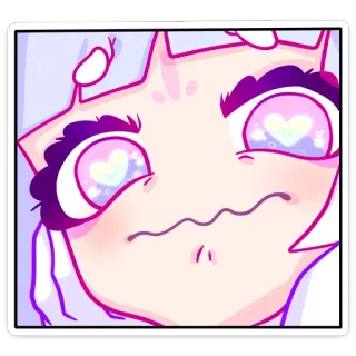 😍 Anime, Niedlich, Kawaii, Herzaugen, Charakter, Ausdruck telegram sticker