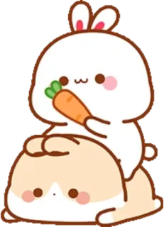 🐰 bunny, rabbit, carrot, cute, kawaii, animal telegram sticker