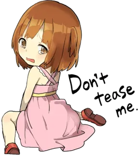 😢 Don't tease me. Аниме, Девушка, Дразнить, Мультфильм, Стикер telegram sticker