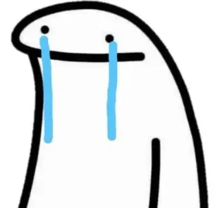 🥲 chorando, triste, lágrimas, desenho animado whatsapp sticker