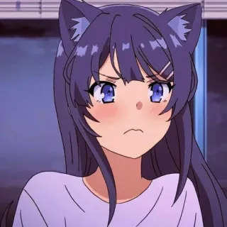 💘 Anime, Orelhas de gato, Garota anime, Desenho animado telegram sticker