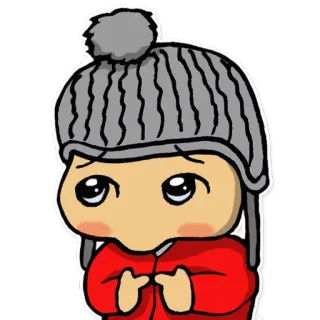 😳 Мультфильм, Персонаж, Наклейка, Милый, Грустный whatsapp sticker