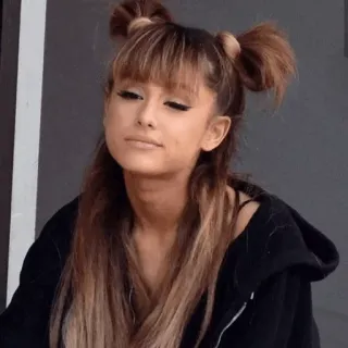 ☁️ Ariana Grande celebridad, cantante, estrella pop, mujer, peinado, retrato telegram sticker