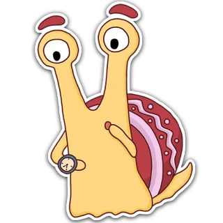 ⌚️ caracol, desenho animado, fofo, engraçado, relógio, animal telegram sticker