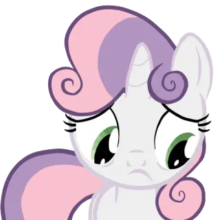 😥 Sweetie Belle My Little Pony Мультфильм, Пони, Милый, Сладкий, Грустный, Свити Белль, My Little Pony telegram sticker