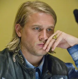 😤 Jax Teller Sons of Anarchy motorcycle club, biker, leather vest, charlie hunnam, tv show telegram sticker