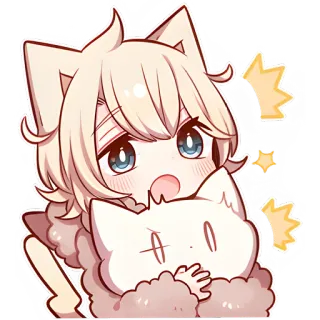 😱 Anime, Gatto, Kawaii, Carino, Adesivo, Cartone animato, Manga whatsapp sticker