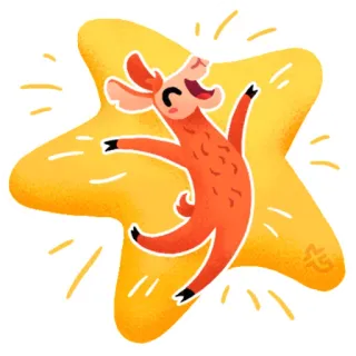 🤩 llama, bintang, binatang, kartun, lucu, riang, ceria telegram sticker