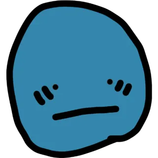 😬 blu, blob, triste, faccia, espressione, cartone animato telegram sticker