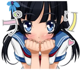 😍 ランリ 애니메이션, 귀여운, 소녀, 만화, 일본 telegram sticker