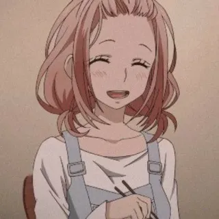 🙂 gái anime, dễ thương, cười, hoạt hình, vui vẻ, hạnh phúc telegram sticker