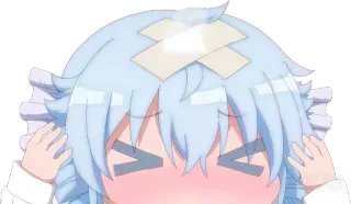 🤕 Anime, Schattig, Cartoon, Personage, Verband, Gewond telegram sticker