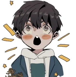 😮 ROBDI 냠 만화, 애니메이션, 귀여운, 소년, 일러스트 telegram sticker