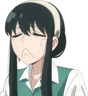 😭 Yor Forger Spy × Family animé, pleurs, triste, Yor Forger, Spy x Family telegram sticker