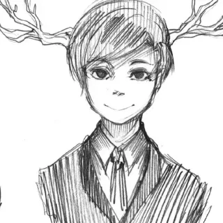 📼 boceto, personaje, astas, traje, dibujo a lápiz, dibujo telegram sticker