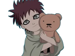 😊 Gaara Naruto anime, gaara, naruto, teddy bear, child telegram sticker